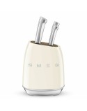 Set of Kitchen Knives and Stand Smeg KBSF02CR Cream Stainless steel