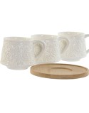Tazza Home ESPRIT Bianco Bambù Porcellana 90 ml