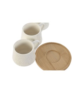 Tazza Home ESPRIT Bianco Bambù Porcellana 90 ml