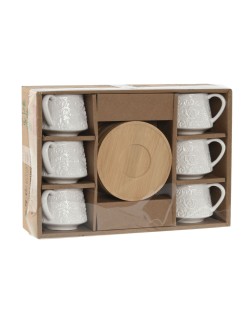 Tazza Home ESPRIT Bianco Bambù Porcellana 90 ml