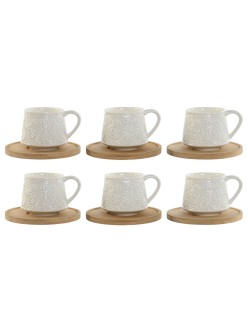 Tazza Home ESPRIT Bianco Bambù Porcellana 90 ml