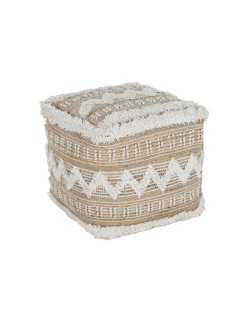 Footrest Home ESPRIT White Brown 59 x 59 x 59 cm