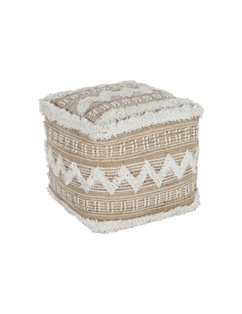 Footrest Home ESPRIT White Brown 59 x 59 x 59 cm