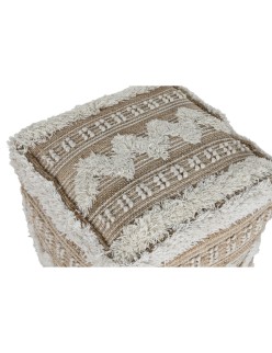 Footrest Home ESPRIT White Brown 59 x 59 x 59 cm