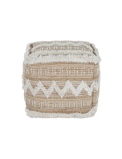 Footrest Home ESPRIT White Brown 59 x 59 x 59 cm