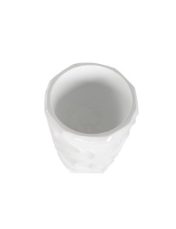 Plantador Home ESPRIT Branco Fibra de Vidro Ondas 35 x 35 x 71 cm