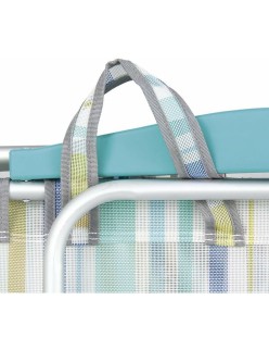 Folding Chair with Headrest 80 x 65 x 45 cm Multi-position Striped