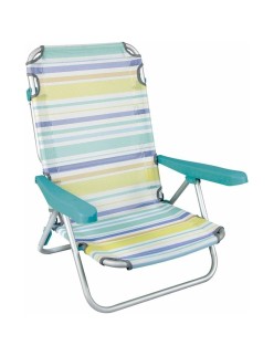 Folding Chair with Headrest 80 x 65 x 45 cm Multi-position Striped