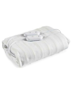 Aquecedor de Camas Elétrico Duplo 2 x 60 W Poliéster Branco (140 x 1 x 160 cm)
