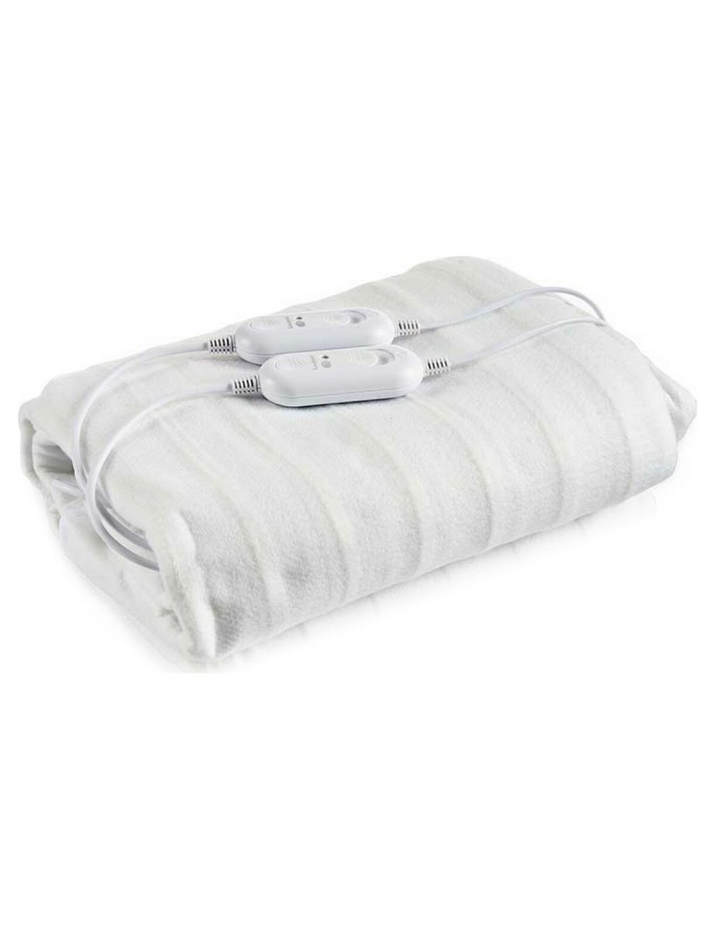 Aquecedor de Camas Elétrico Duplo 2 x 60 W Poliéster Branco (140 x 1 x 160 cm)