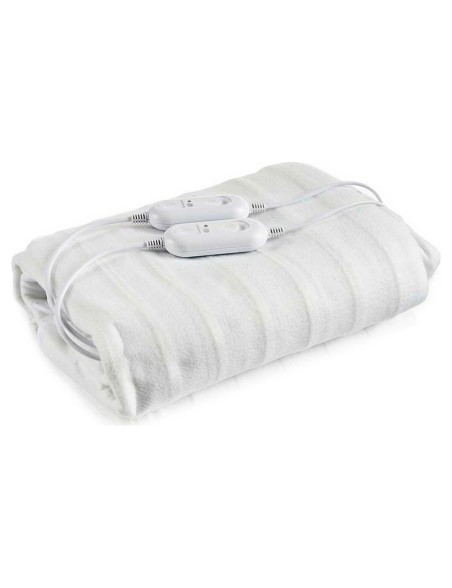 Aquecedor de Camas Elétrico Duplo 2 x 60 W Poliéster Branco (140 x 1 x 160 cm)