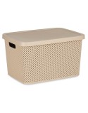 Storage Box with Lid Kipit 041262-5 Beige Plastic 19 L 28 x 22 x 39 cm (12 Units)