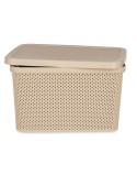 Storage Box with Lid Kipit 041262-5 Beige Plastic 19 L 28 x 22 x 39 cm (12 Units)