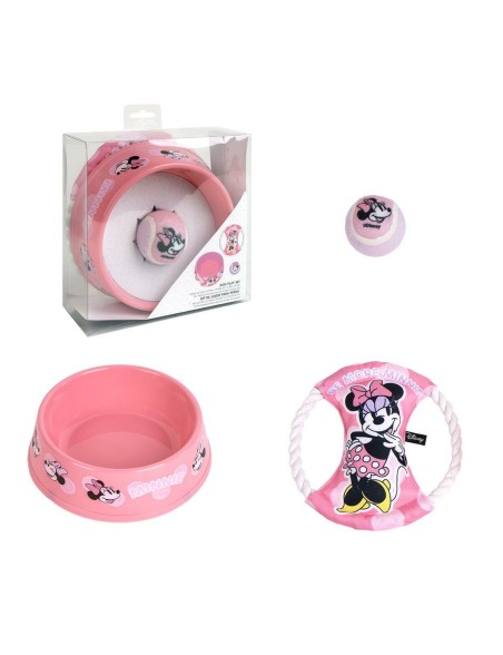 Conjunto de Oferta Minnie Mouse Cor de Rosa 21,0 x 21,0 x 8,8 cm Cão