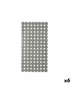 Alfombrilla Antideslizante para Ducha Gris PVC 68 x 36 x 1 cm (6 Unidades)