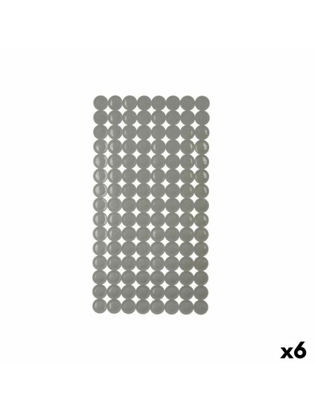 Alfombrilla Antideslizante para Ducha Gris PVC 68 x 36 x 1 cm (6 Unidades)