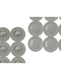 Tapete Antiderrapante para Duche Cinzento PVC 68 x 36 x 1 cm (6 Unidades)