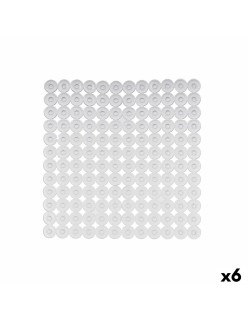 Alfombrilla Antideslizante para Ducha Transparente PVC 54 x 54 x 1 cm (6 Unidades)
