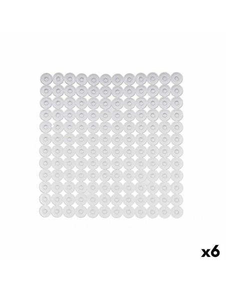 Alfombrilla Antideslizante para Ducha Transparente PVC 54 x 54 x 1 cm (6 Unidades)