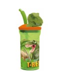 Cup with Straw Stor T-Rex Green