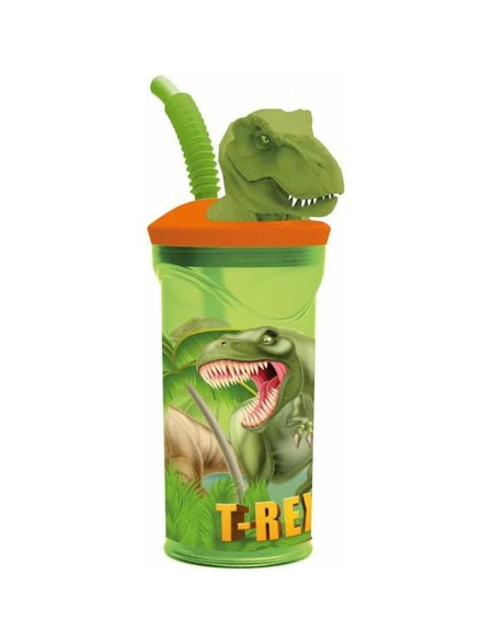 Verre avec Paille Stor T-Rex Vert