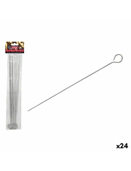 Ensemble de brochettes pour barbecue Algon Métal 25 cm 12 Pièces (24 Unités)