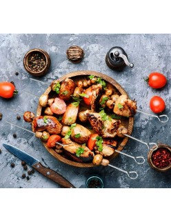 Grillspieß-Set Algon Metall 27 cm 6 Stücke (24 Stück)