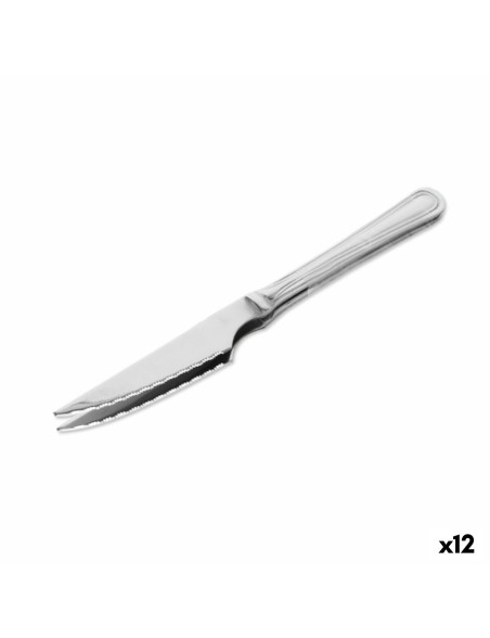 Set de Cuchillos para Carne Quttin Antártica Plateado Acero Inoxidable 21,5 x 1,9 cm 2 Piezas (12 Unidades)