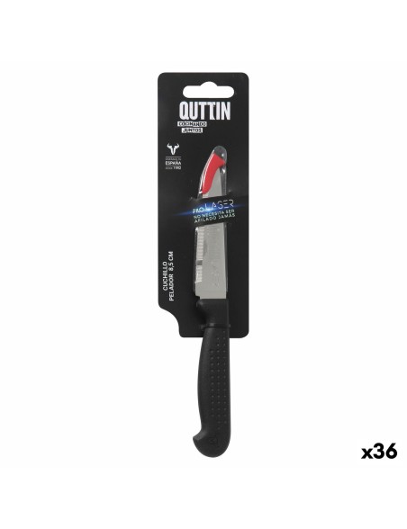 Coltello Spelucchino Quttin Laser Nero Argentato Acciaio inossidabile 8,5 cm (36 Unità)