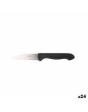 Set di Coltelli per Pelare Cuyfor Nero Argentato Acciaio inossidabile 7,5 cm 6 Pezzi (24 Unità)