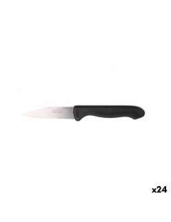 Set di Coltelli per Pelare Cuyfor Nero Argentato Acciaio inossidabile 7,5 cm 6 Pezzi (24 Unità)