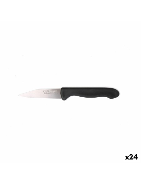 Set di Coltelli per Pelare Cuyfor Nero Argentato Acciaio inossidabile 7,5 cm 6 Pezzi (24 Unità)