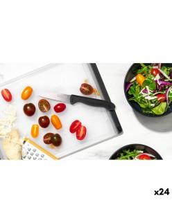 Schälmesserset Cuyfor Schwarz Silberfarben Edelstahl 7,5 cm 6 Stücke (24 Stück)