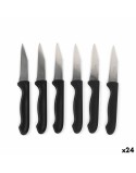Set di Coltelli per Pelare Cuyfor Nero Argentato Acciaio inossidabile 7,5 cm 6 Pezzi (24 Unità)