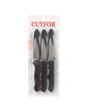 Set di Coltelli per Pelare Cuyfor Nero Argentato Acciaio inossidabile 7,5 cm 6 Pezzi (24 Unità)