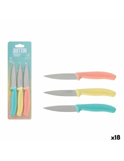 Set di Coltelli per Pelare Quttin Basic Multicolore Acciaio inossidabile 9 cm 3 Pezzi (18 Unità)