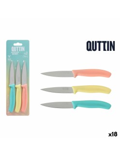 Set di Coltelli per Pelare Quttin Basic Multicolore Acciaio inossidabile 9 cm 3 Pezzi (18 Unità)