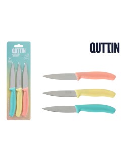 Set di Coltelli per Pelare Quttin Basic Multicolore Acciaio inossidabile 9 cm 3 Pezzi (18 Unità)