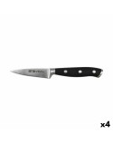 Coltello Spelucchino Quttin Bull Nero Argentato Acciaio inossidabile 9 cm (4 Unità)