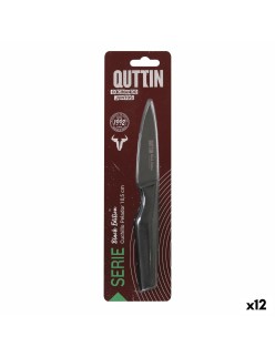 Coltello Spelucchino Quttin Black Acciaio inossidabile 9 cm (12 Unità)