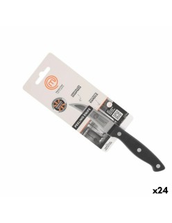 Coltello Spelucchino MasterChef Nero Argentato Acciaio inossidabile 7 cm (24 Unità)