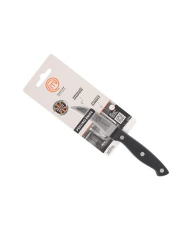 Coltello Spelucchino MasterChef Nero Argentato Acciaio inossidabile 7 cm (24 Unità)