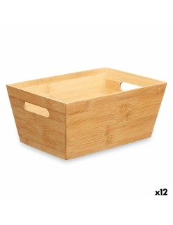 Cestino Multiuso Kinvara B7656-2515 Naturale Bambù 15 x 29 x 8,5 cm Con manici (12 Unità)