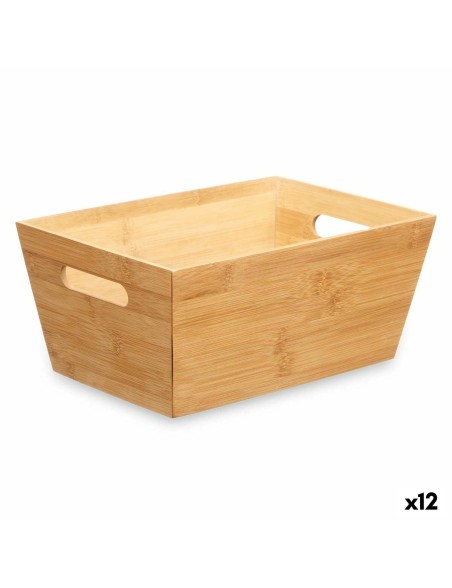 Cestino Multiuso Kinvara B7656-2515 Naturale Bambù 15 x 29 x 8,5 cm Con manici (12 Unità)