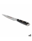 Cuchillo de Cocina Quttin Damaskus Negro Plateado 12 cm (2 Unidades)