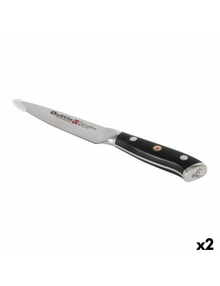 Cuchillo de Cocina Quttin Damaskus Negro Plateado 12 cm (2 Unidades)