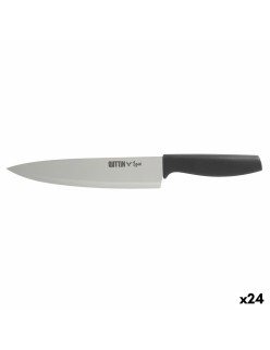 Cuchillo de Cocina Quttin Laos Negro Plateado 20 cm (24 Unidades)