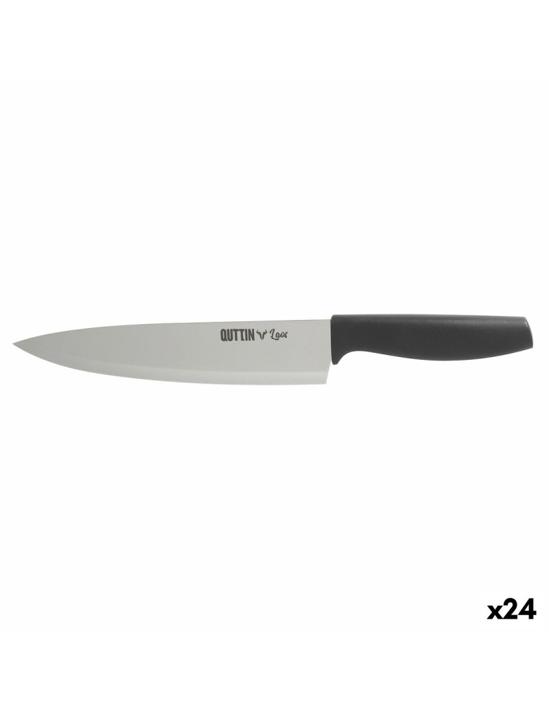 Cuchillo de Cocina Quttin Laos Negro Plateado 20 cm (24 Unidades)