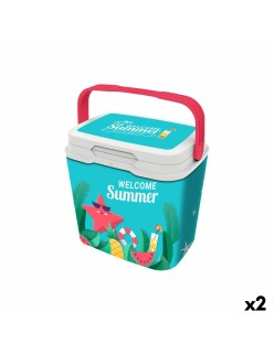 Frigo Portatile Aquapro Welcome Summer Multicolore 25 L 38 x 29 x 39 cm (2 Unità)