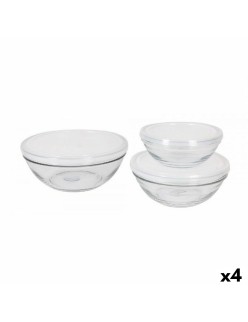 Set of bowls Duralex Lys With lid 3 Pieces (4 Units)  
